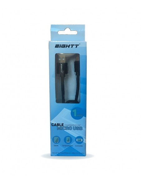 Eightt ECM-1B cable USB 1 m USB 2.0 USB A Micro-USB B Negro