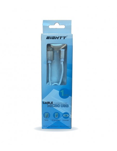 Eightt ECM-1S cable USB 1 m USB 2.0 USB A Micro-USB B Plata