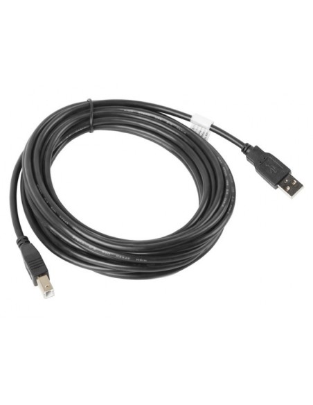 Lanberg CA-USBA-10CC-0050-BK cable USB 5 m USB 2.0 USB B Negro