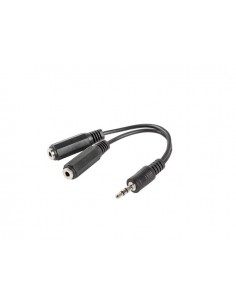 Lanberg AD-0024-BK cable de audio 0,1 m 3,5mm 2 x 3,5mm Negro