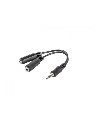 Lanberg AD-0024-BK cable de audio 0,1 m 3,5mm 2 x 3,5mm Negro