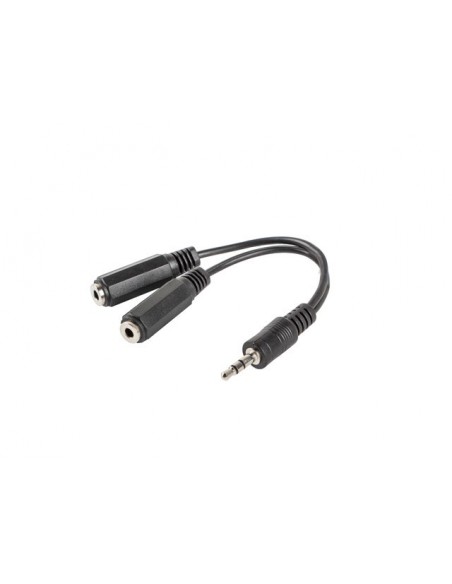 Lanberg AD-0024-BK cable de audio 0,1 m 3,5mm 2 x 3,5mm Negro