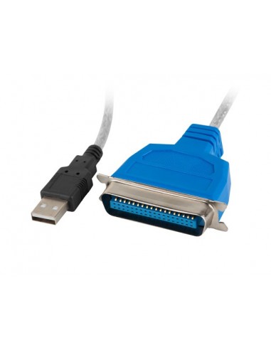 Lanberg AD-0028-W cambiador de género para cable USB 4-pin LPT (IEEE1284) 36-pin Negro, Azul