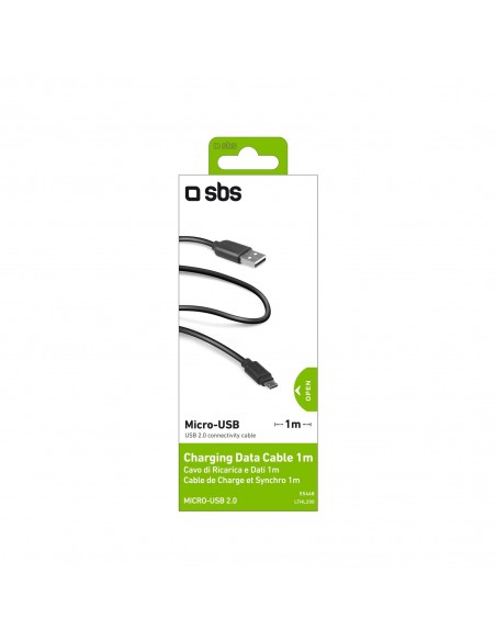 SBS 1m USB2.0 MicroUSB cable USB USB A Micro-USB A Negro