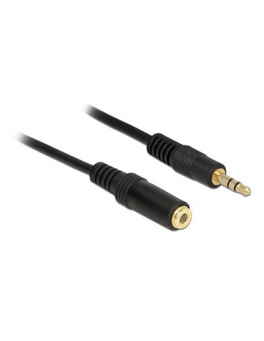 DeLOCK 3.5mm M-F, 1m cable de audio 3,5mm Negro