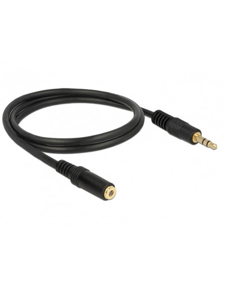 DeLOCK 3.5mm M-F, 1m cable de audio 3,5mm Negro