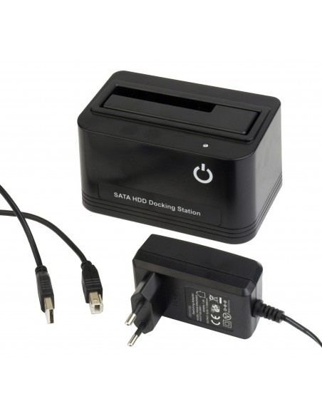 Gembird HD32-U2S-5 base de conexión para disco duro USB 2.0 Type-B Negro