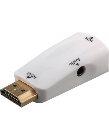 Goobay 44793 cambiador de género para cable HDMI VGA   3.5 mm Blanco