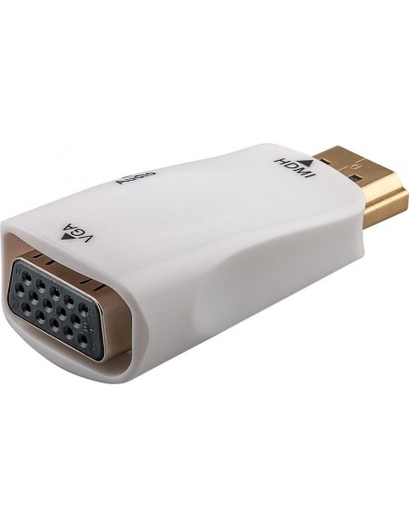 Goobay 44793 cambiador de género para cable HDMI VGA   3.5 mm Blanco
