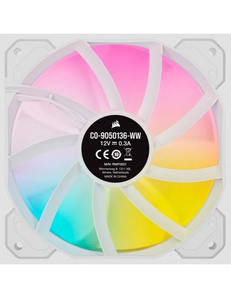 Corsair SP120 RGB ELITE Carcasa del ordenador Ventilador 12 cm Blanco 1 pieza(s)